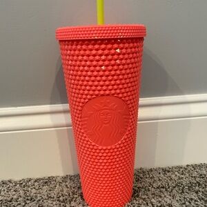 Starbucks Coral Textured Tumbler with Straw